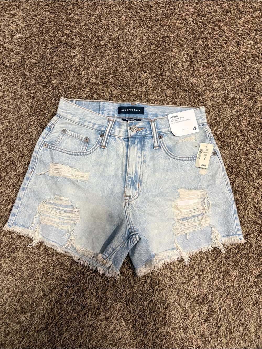 Aeropostale Light Wash Distressed Denim Cutoff Shorts